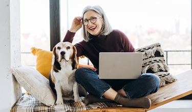 Illustratie vrouw met hond